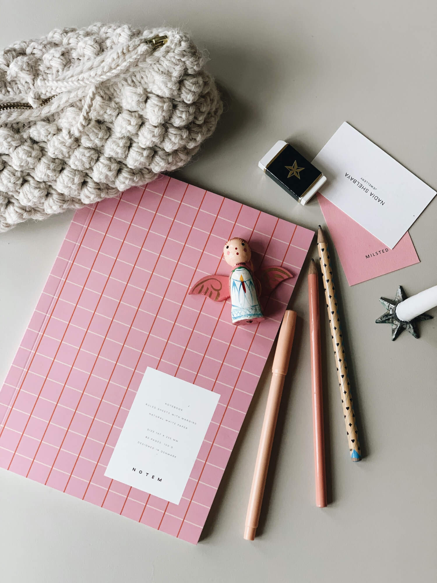 VITA | Medium Notebook | Rose Grid | Ruled | by Notem Studio - Lifestory - Notem Studio