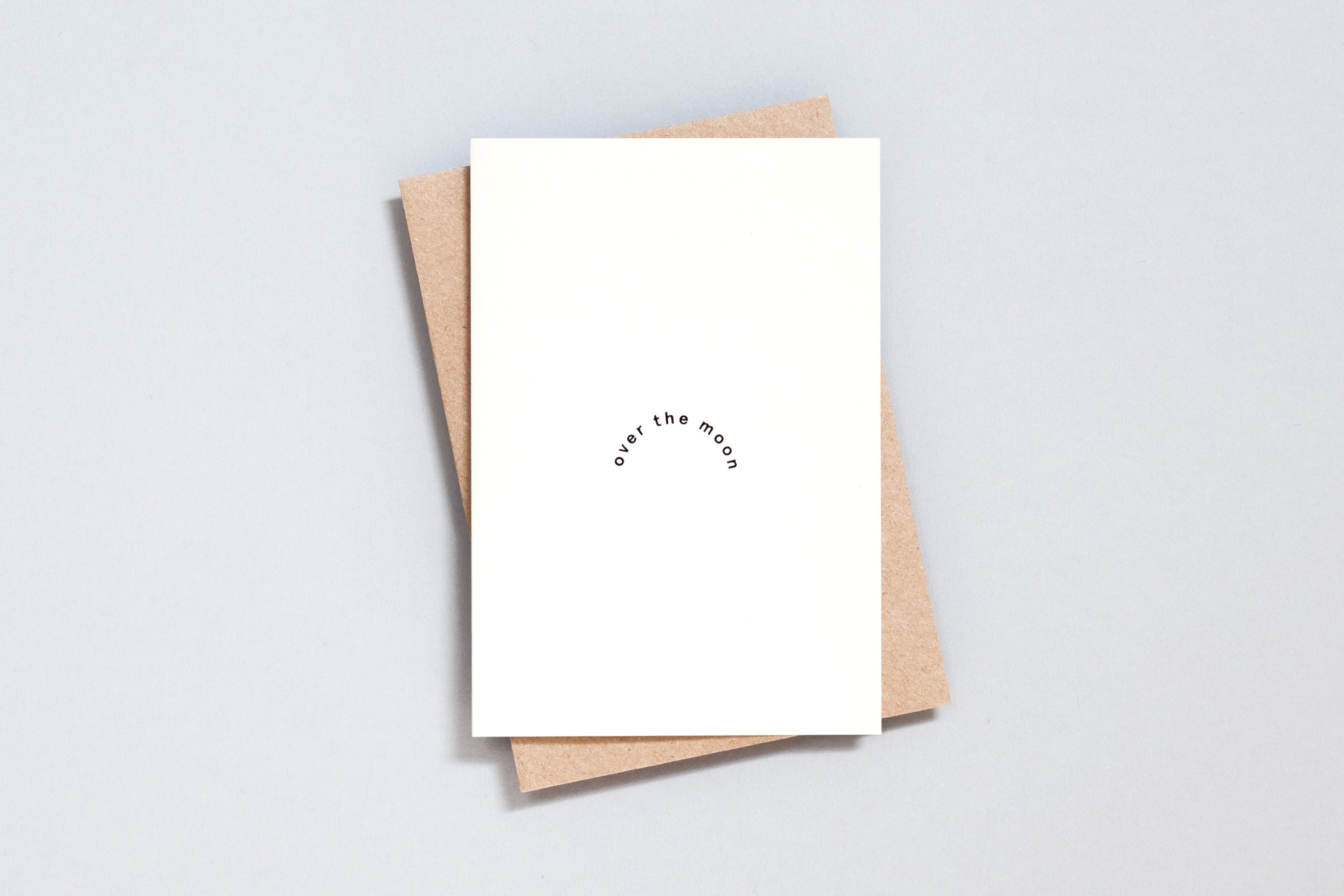 Foil Blocked Card, Over The Moon Print in Natural/Black by ola - Lifestory - ola