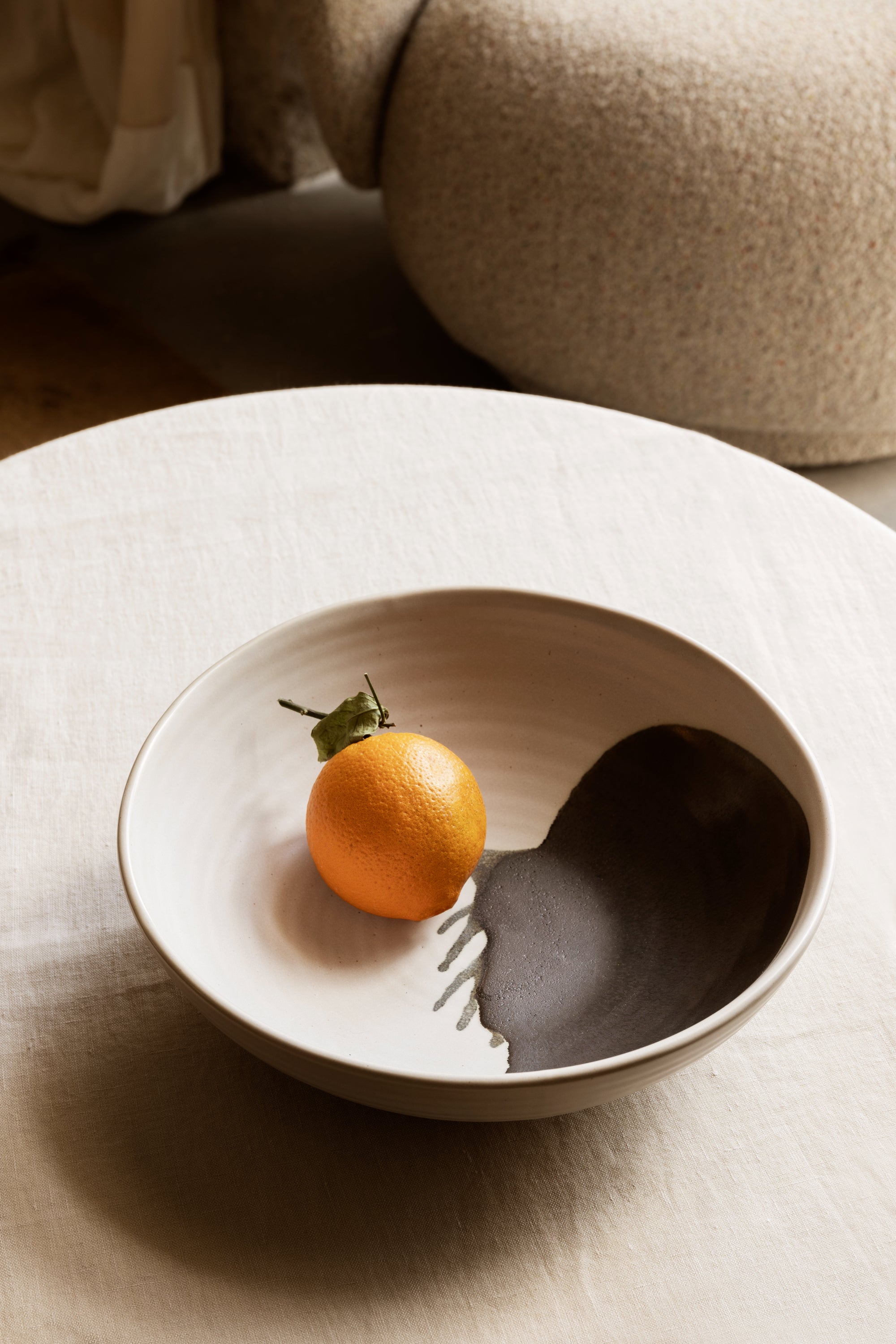 Omhu Bowl | 28cm Large | White & Charcoal | by ferm Living - Lifestory - ferm Living
