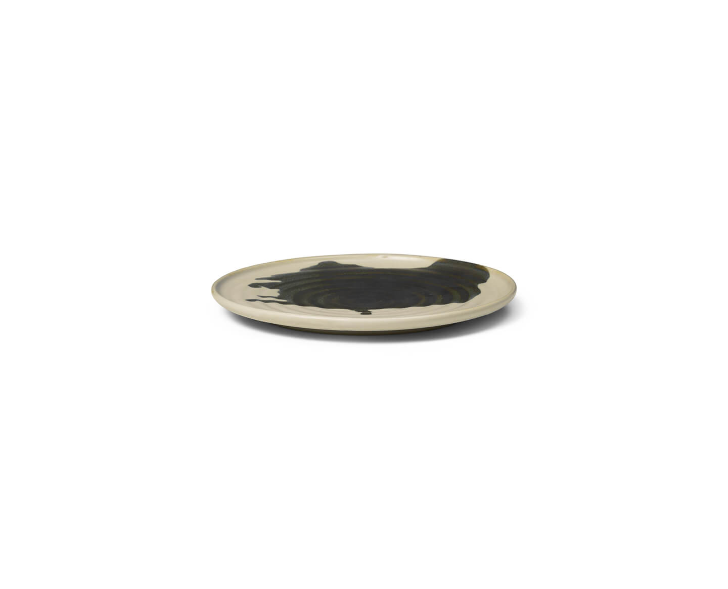 Omhu Plate | 21cm Small | White & Charcoal | by ferm Living - Lifestory - ferm Living