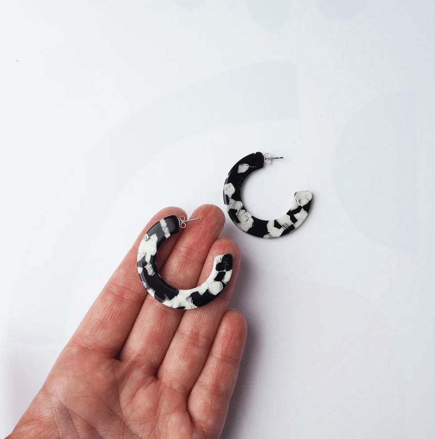 Pluma Midi Hoop Earrings | Monochrome | by Custom Made - Lifestory - Custom Made