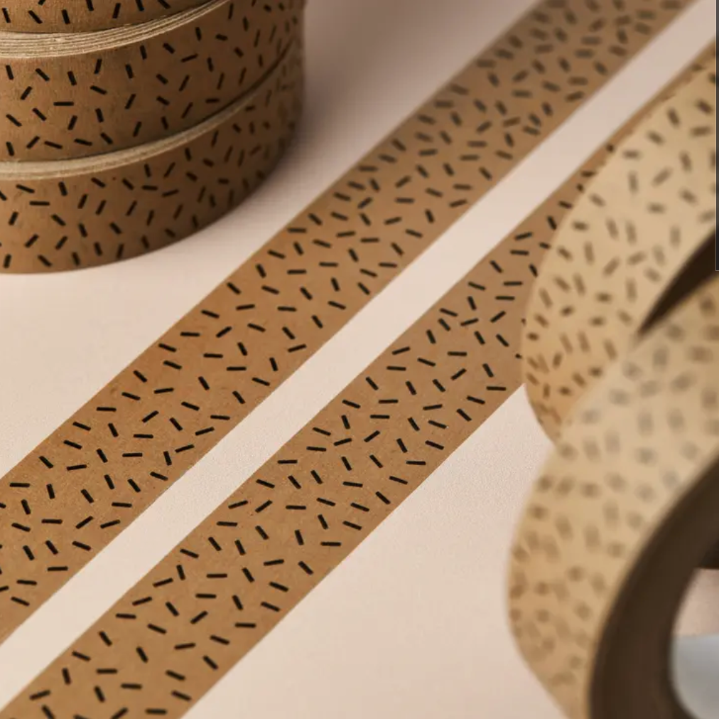 Recyclable Paper Tape | Kraft Sprinkles | 25mm x 50m | by Cadeaux Paperworks - Lifestory - Cadeaux Paperworks
