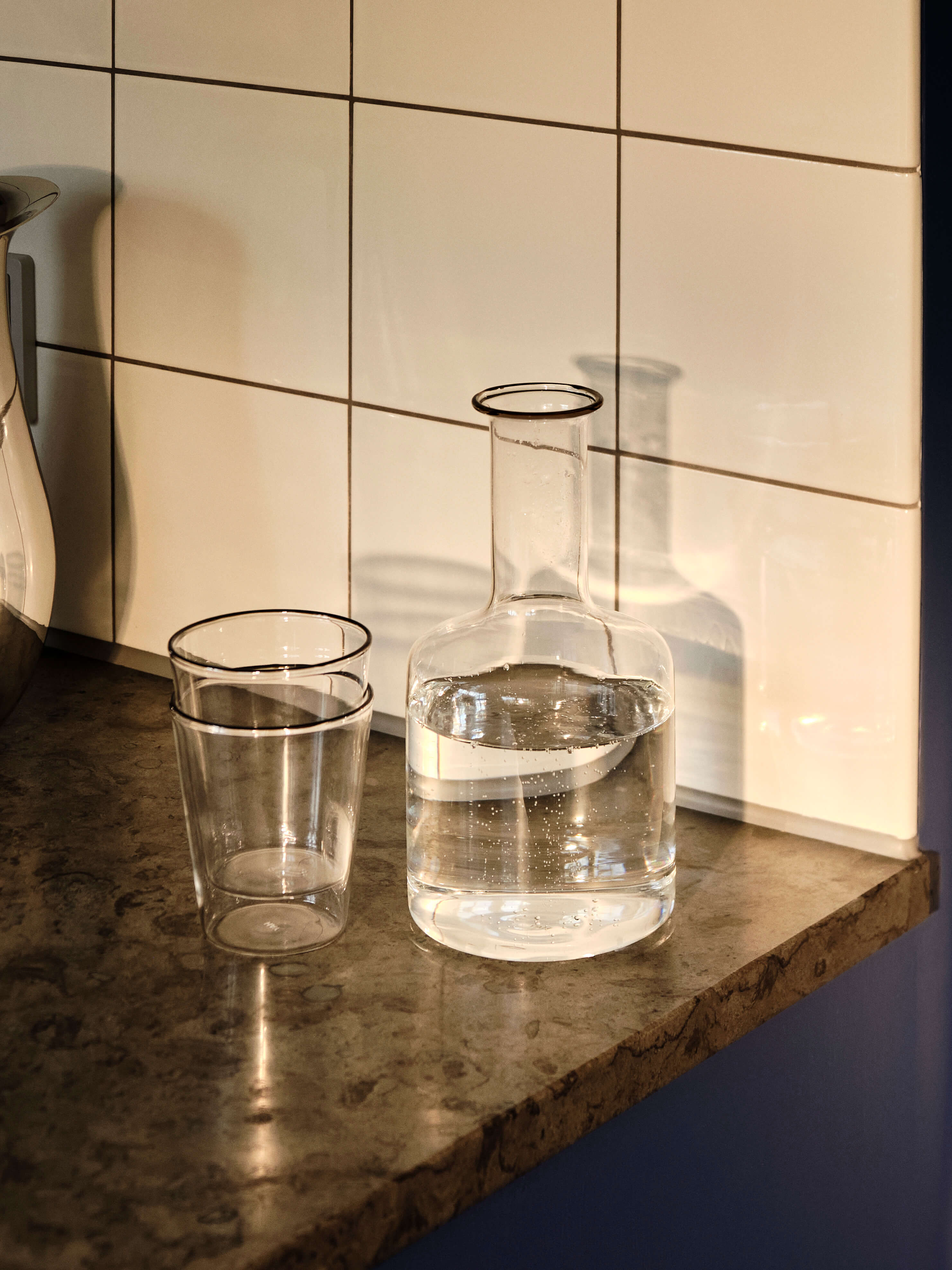 Rim Carafe | Clear & Black | Borosilicate Glass | by HAY - Lifestory - HAY