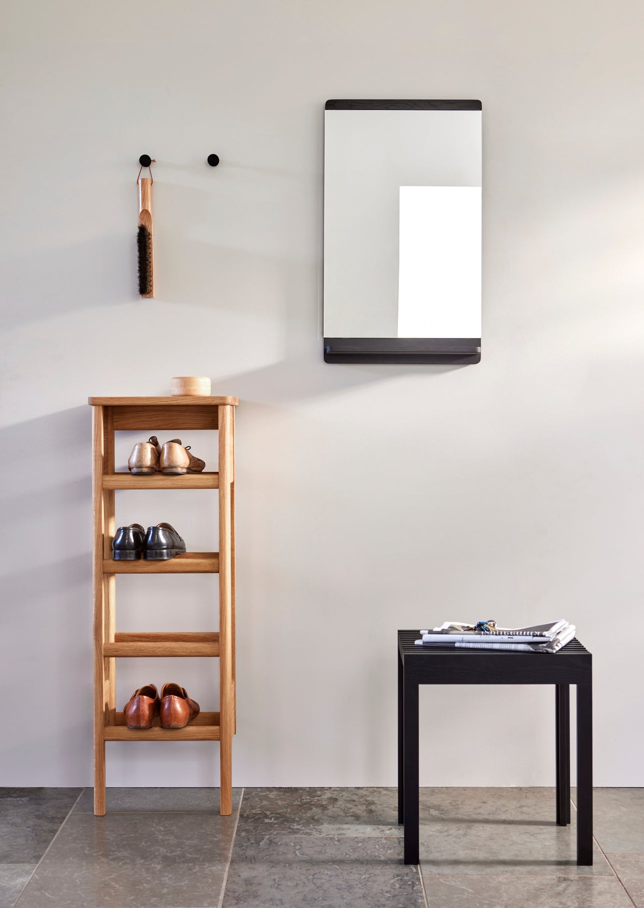 Rim Wall Mirror | Black Stained Oak | by Form & Refine - Lifestory - Form & Refine