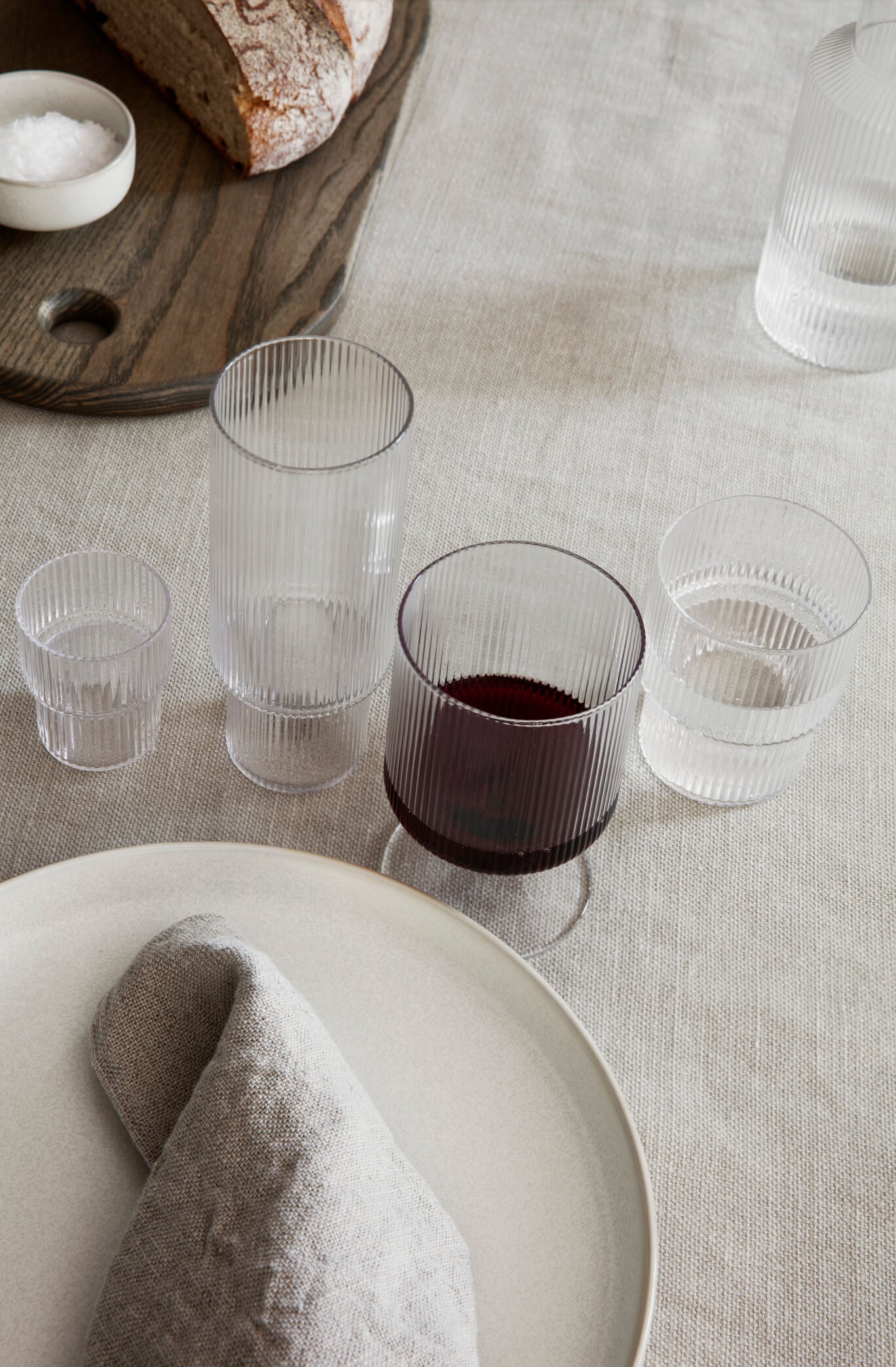 Ripple Wine Glass | Smoked Grey | Set of 2 | by ferm Living - Lifestory - ferm Living