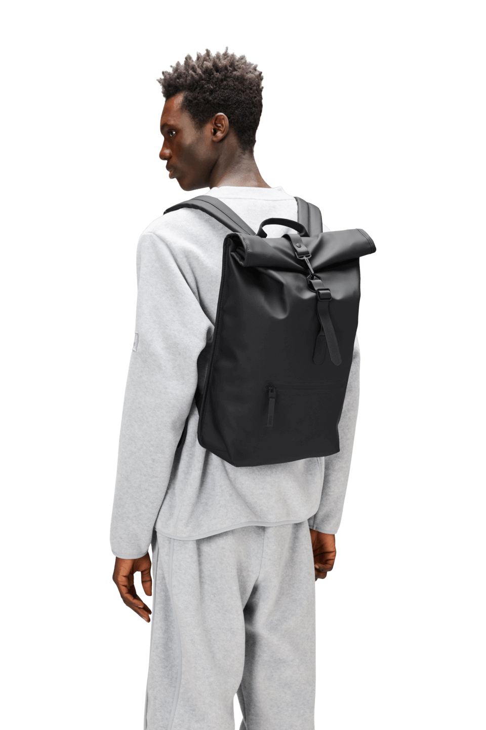 Rolltop Rucksack | Black | Waterproof | by Rains - Lifestory