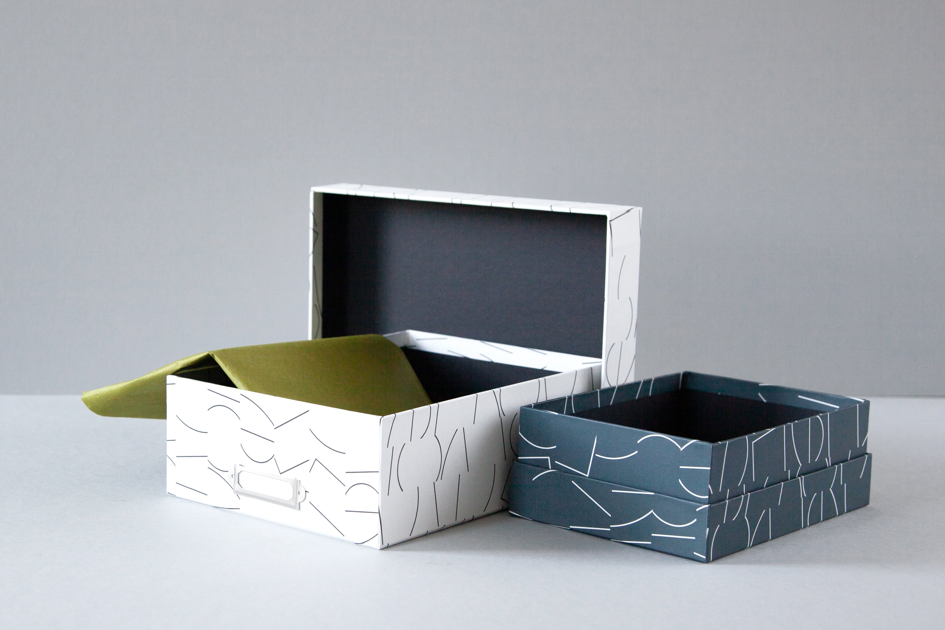 Set of 2 Archive Storage Boxes by Ola | Two styles to choose from - Lifestory - ola