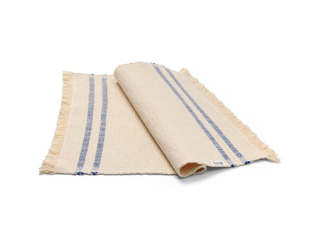 Savor Placemat - Single | Off-White & Blue | Organic Cotton | by ferm Living - Lifestory - ferm LIVING