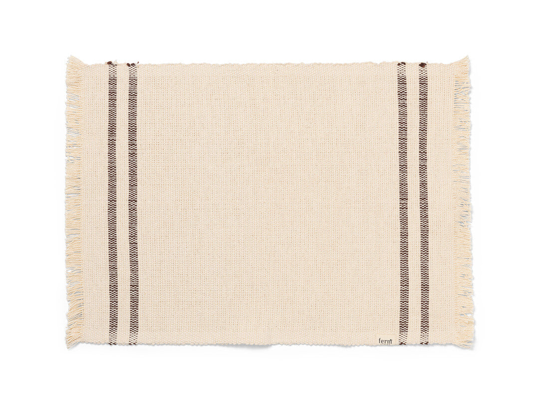 Savor Placemat - Single | Off-White & Chocolate | Organic Cotton | by ferm Living - Lifestory - ferm LIVING