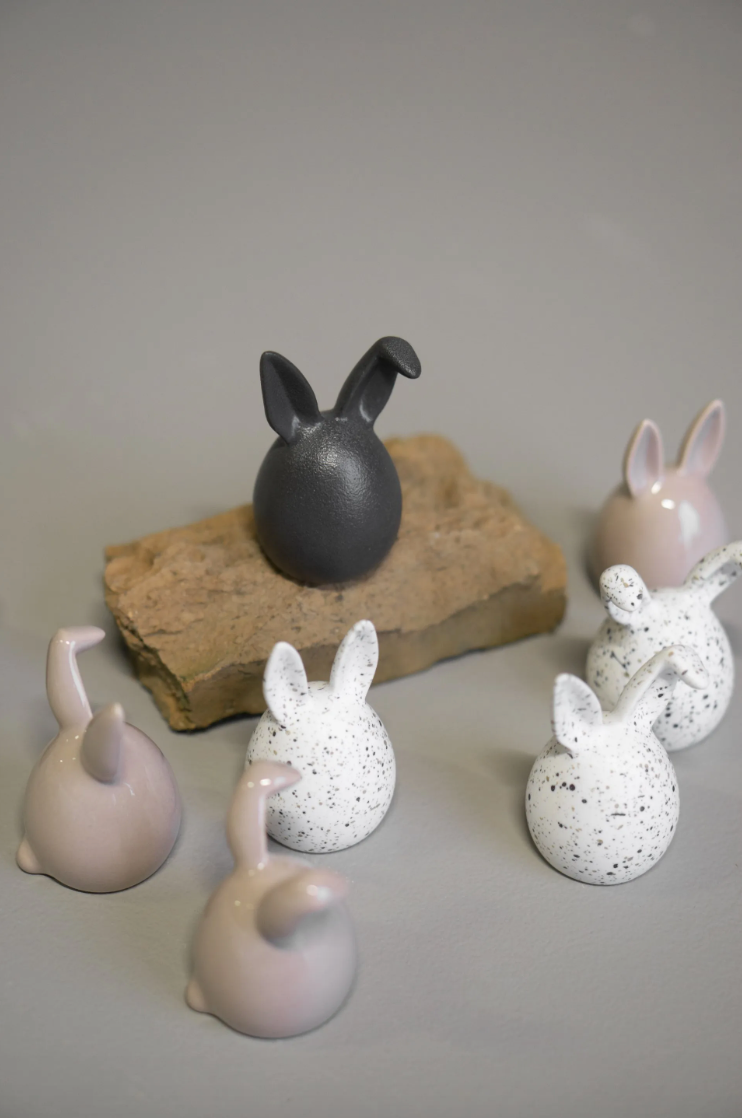 Rabbit Triplets | Pack of 3 | White Dots | Ceramic | by DBKD - Lifestory - DBKD