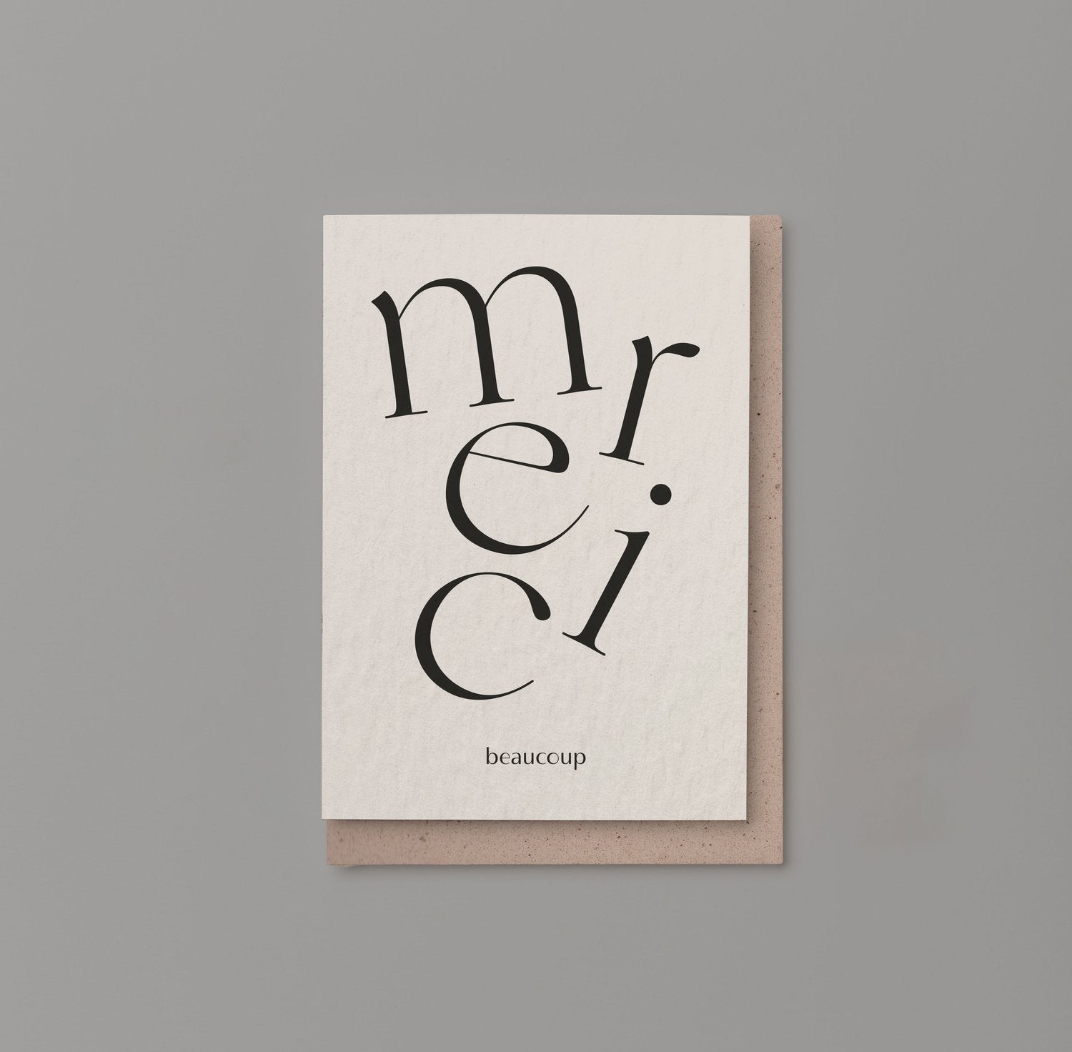 Merci Beaucoup Card | Black on Natural - Serif | by Kinshipped - Lifestory - Kinshipped