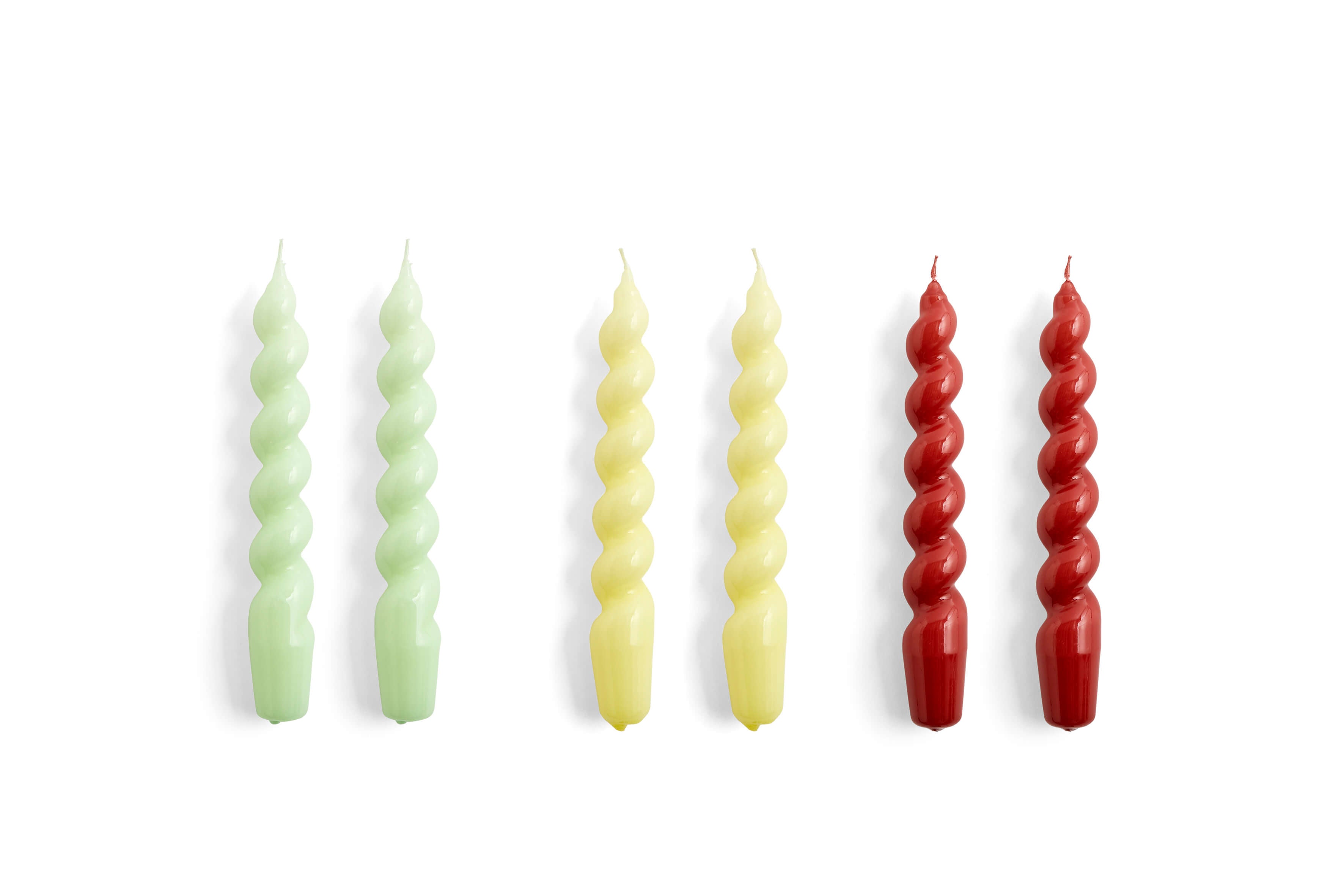 Spiral Candle - Set of 6 | Mint Citrus Burgundy | by HAY - Lifestory - HAY