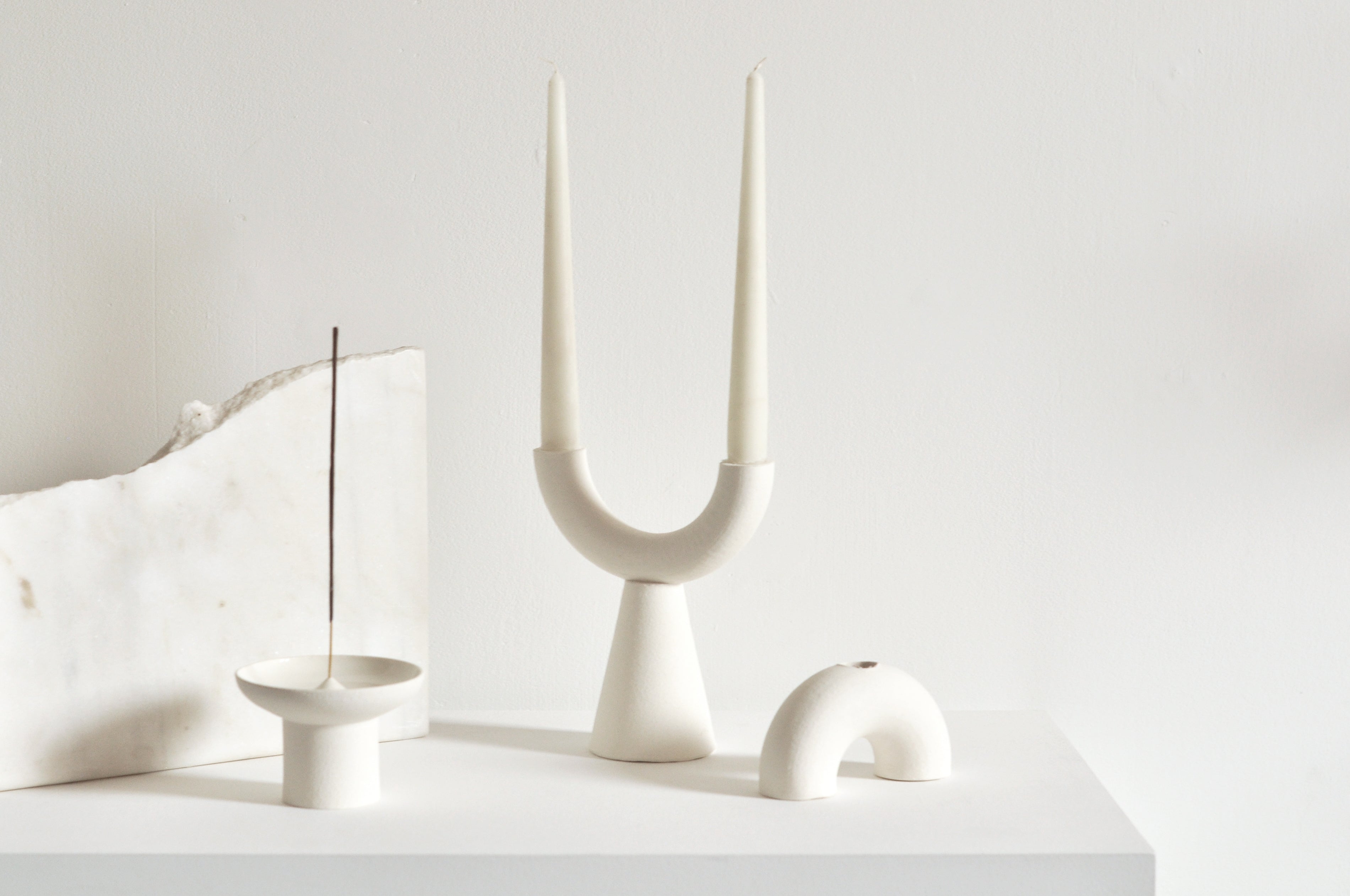 Offering Incense Holder | White | Handmade in Edinburgh | by Studio Brae - Lifestory - Studio Brae
