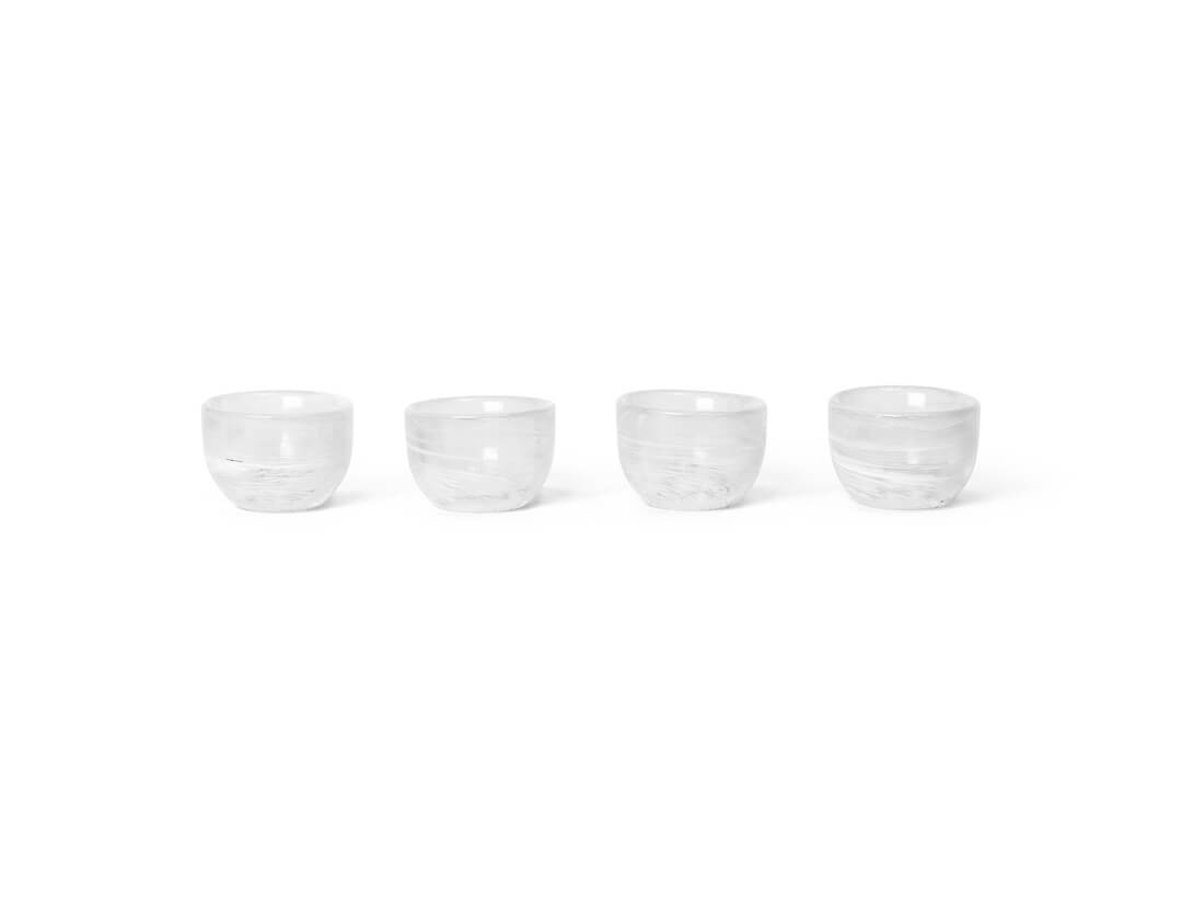 Tinta Egg Cups | Set of 4 | White | Glass | by ferm Living - Lifestory - ferm LIVING