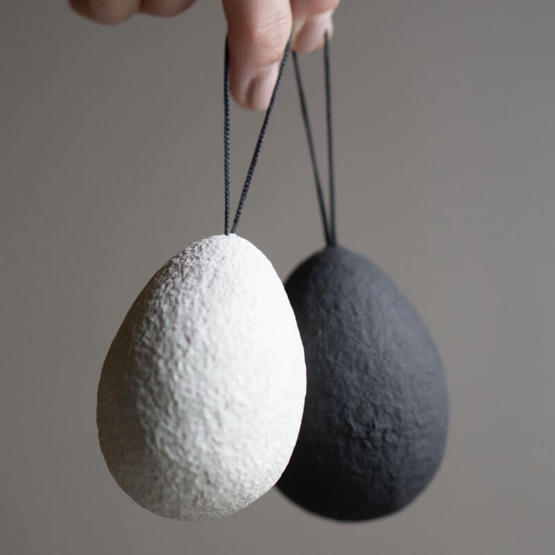 Twig - Hanging Egg | Black | Papier Maché | by DBKD - Lifestory - DBKD