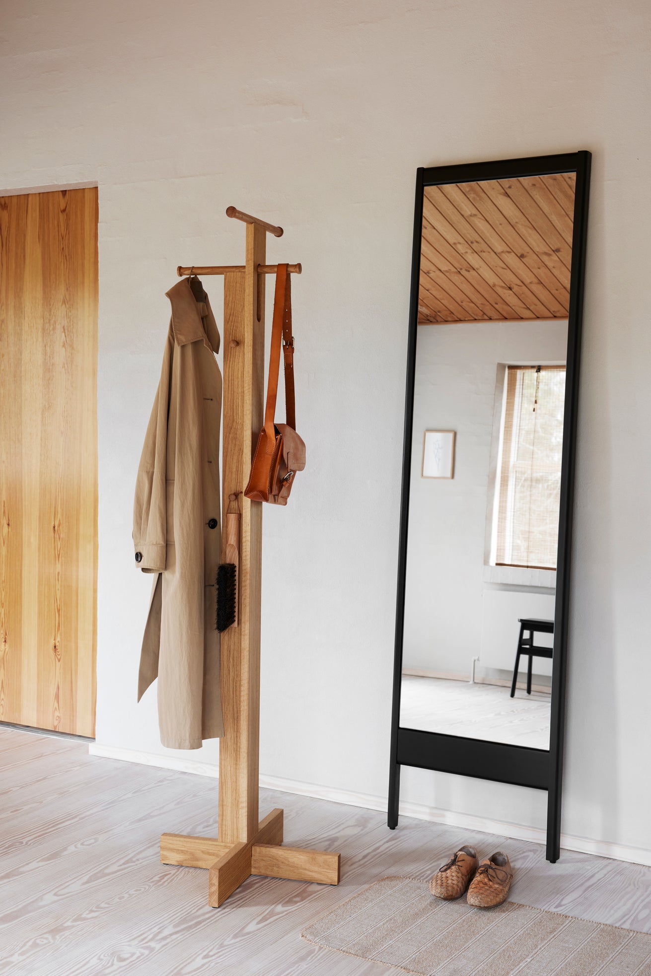 A Line Mirror | Full Length | Black Stained Oak | by Form & Refine - Lifestory - Form & Refine