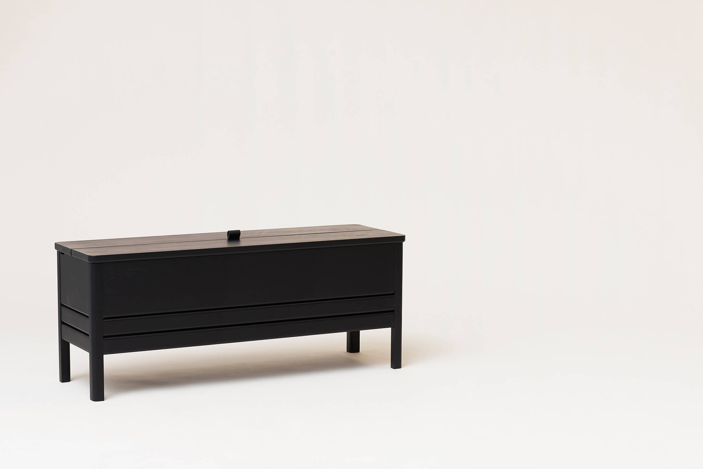 A Line Storage Bench | 111cm | Black Stained Oak | by Form & Refine - Lifestory - Form & Refine