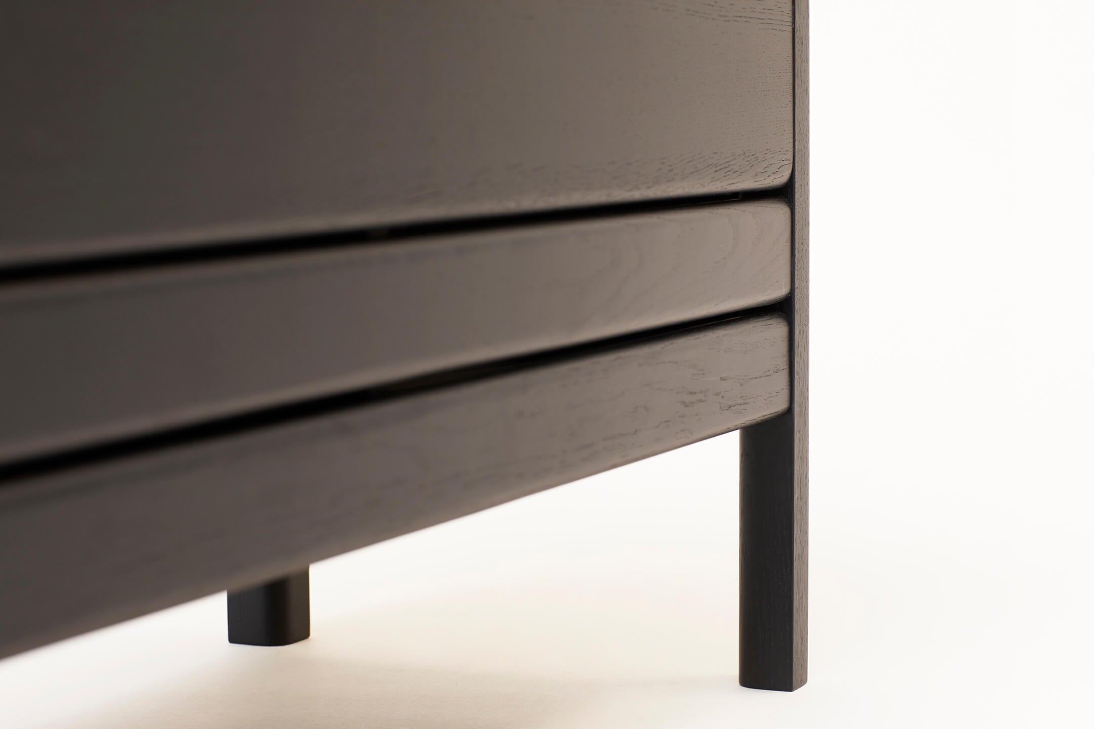 A Line Storage Bench | 111cm | Black Stained Oak | by Form & Refine - Lifestory - Form & Refine