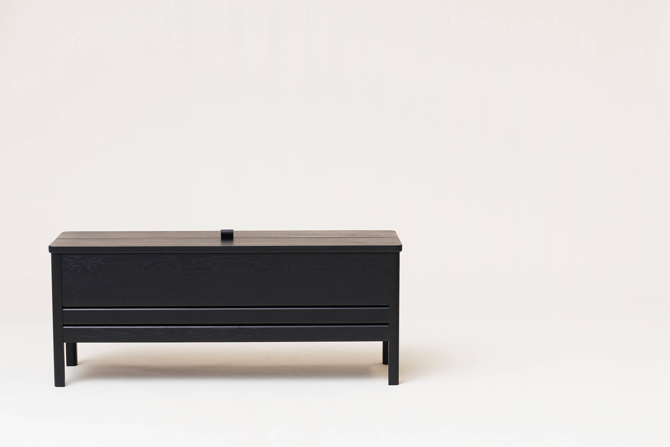 A Line Storage Bench | 111cm | Black Stained Oak | by Form & Refine - Lifestory - Form & Refine