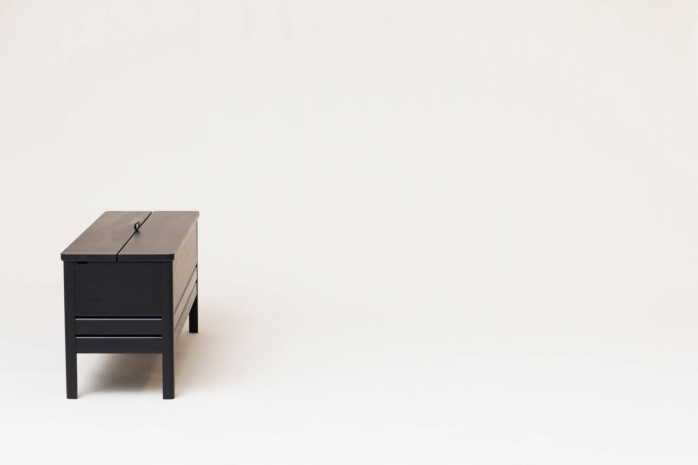 A Line Storage Bench | 111cm | Black Stained Oak | by Form & Refine - Lifestory - Form & Refine