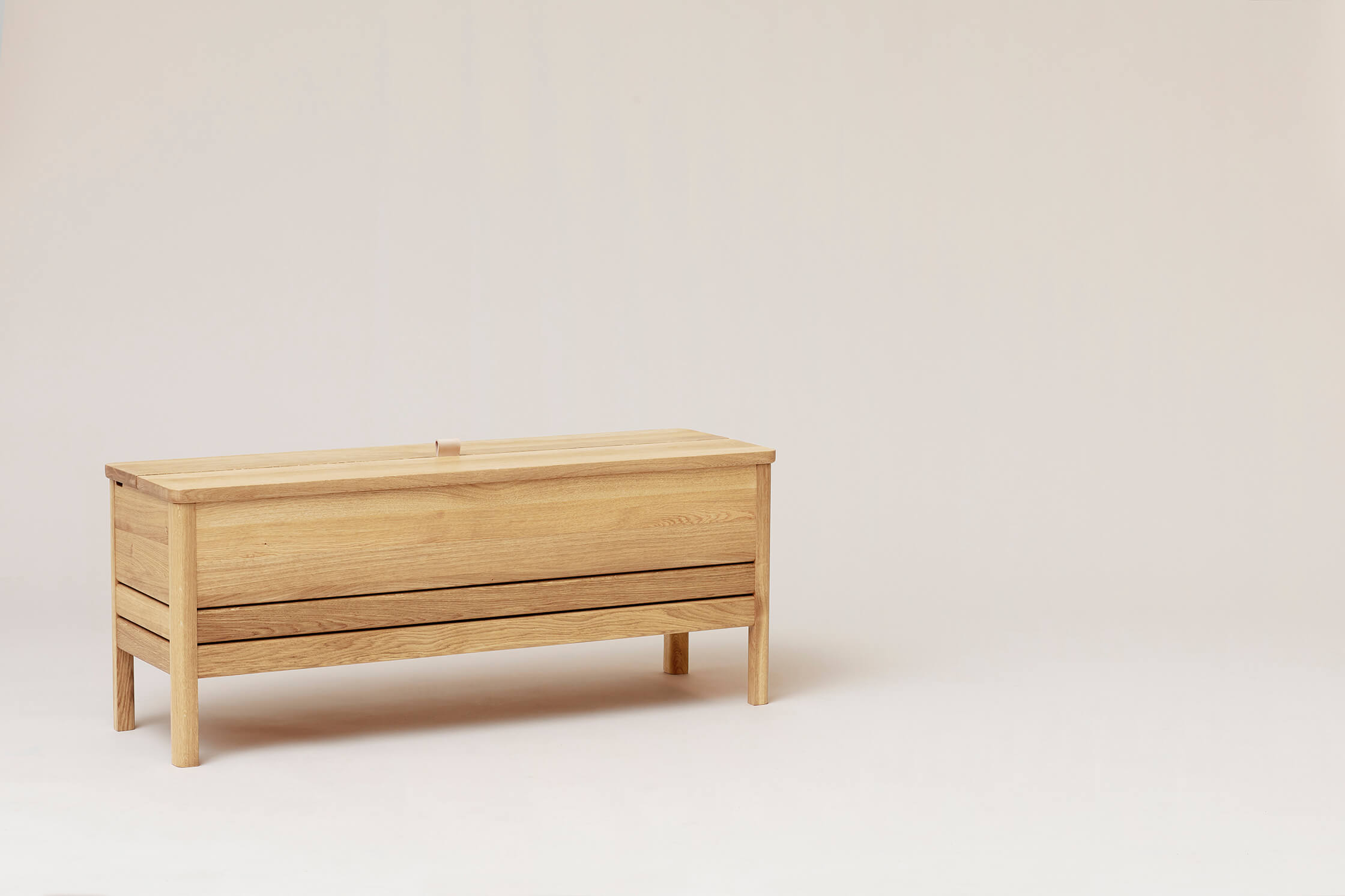 A Line Storage Bench | 111cm | White Oiled Oak | by Form & Refine - Lifestory - Form & Refine