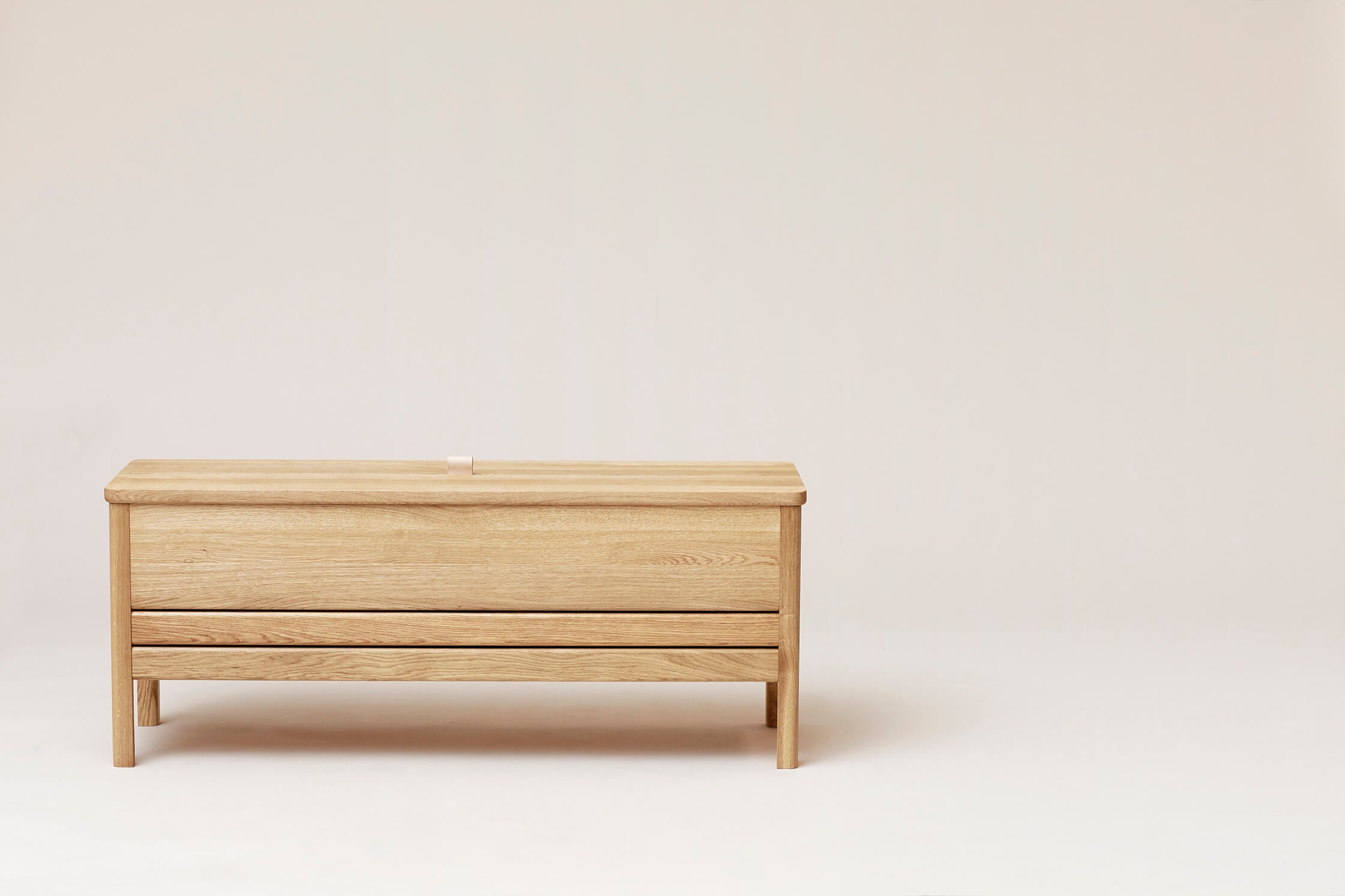 A Line Storage Bench | 111cm | White Oiled Oak | by Form & Refine - Lifestory - Form & Refine