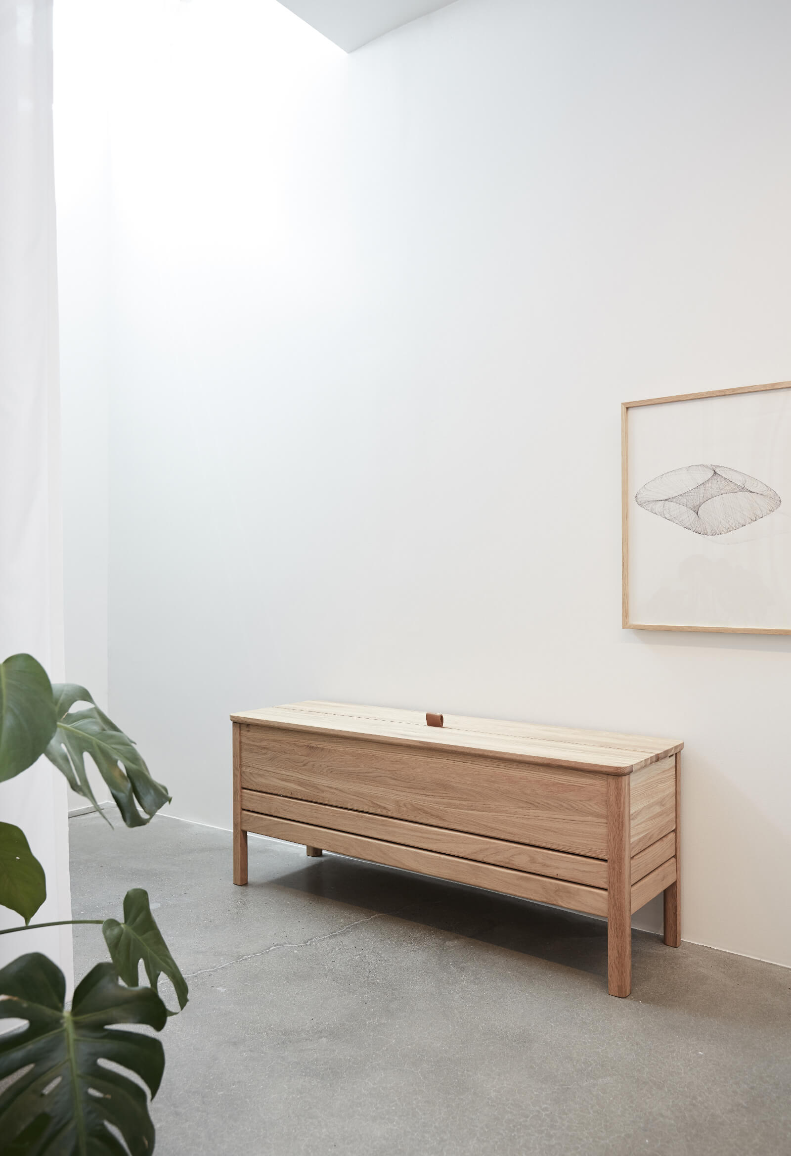 A Line Storage Bench | 111cm | White Oiled Oak | by Form & Refine - Lifestory - Form & Refine