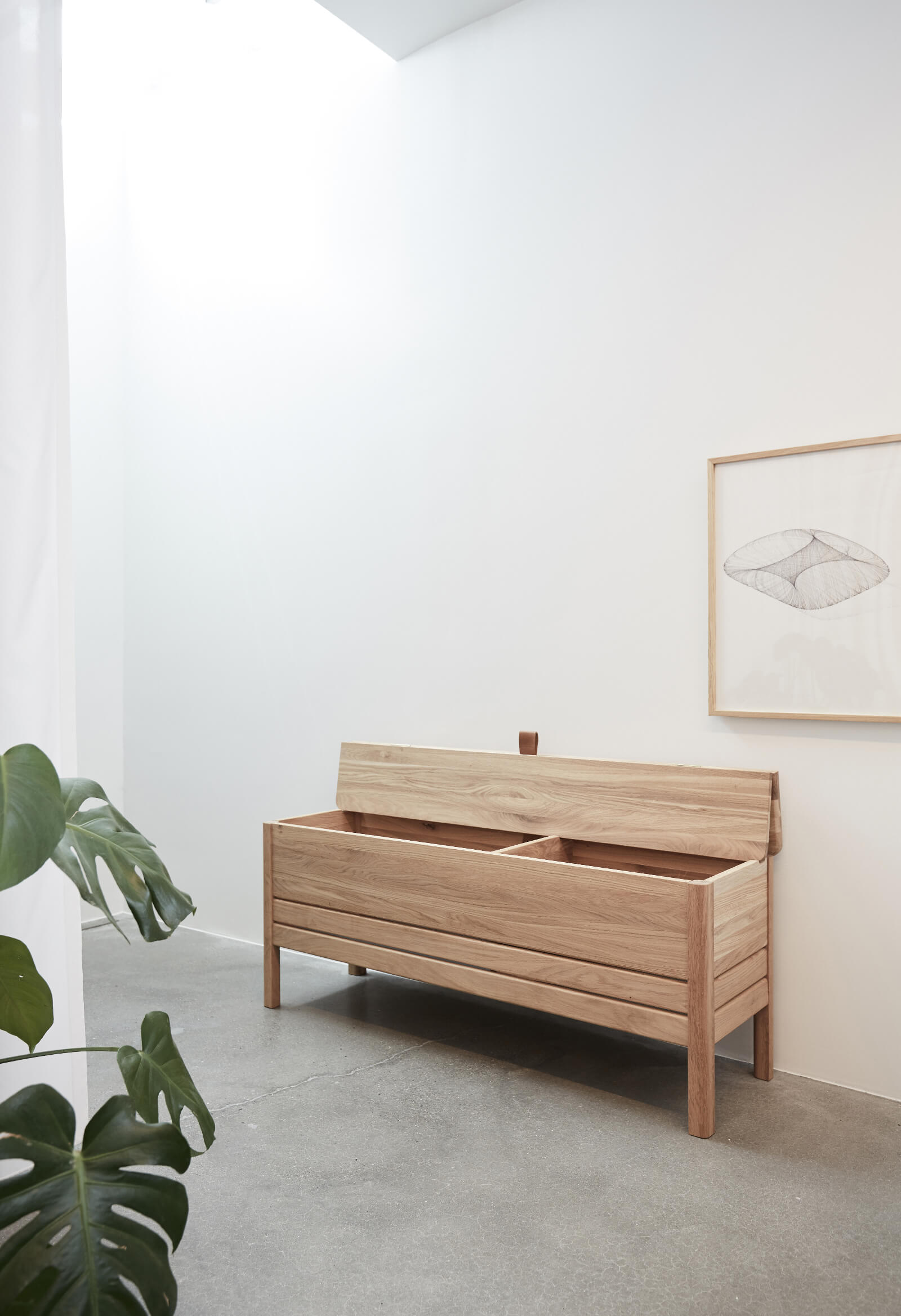 A Line Storage Bench | 111cm | White Oiled Oak | by Form & Refine - Lifestory - Form & Refine