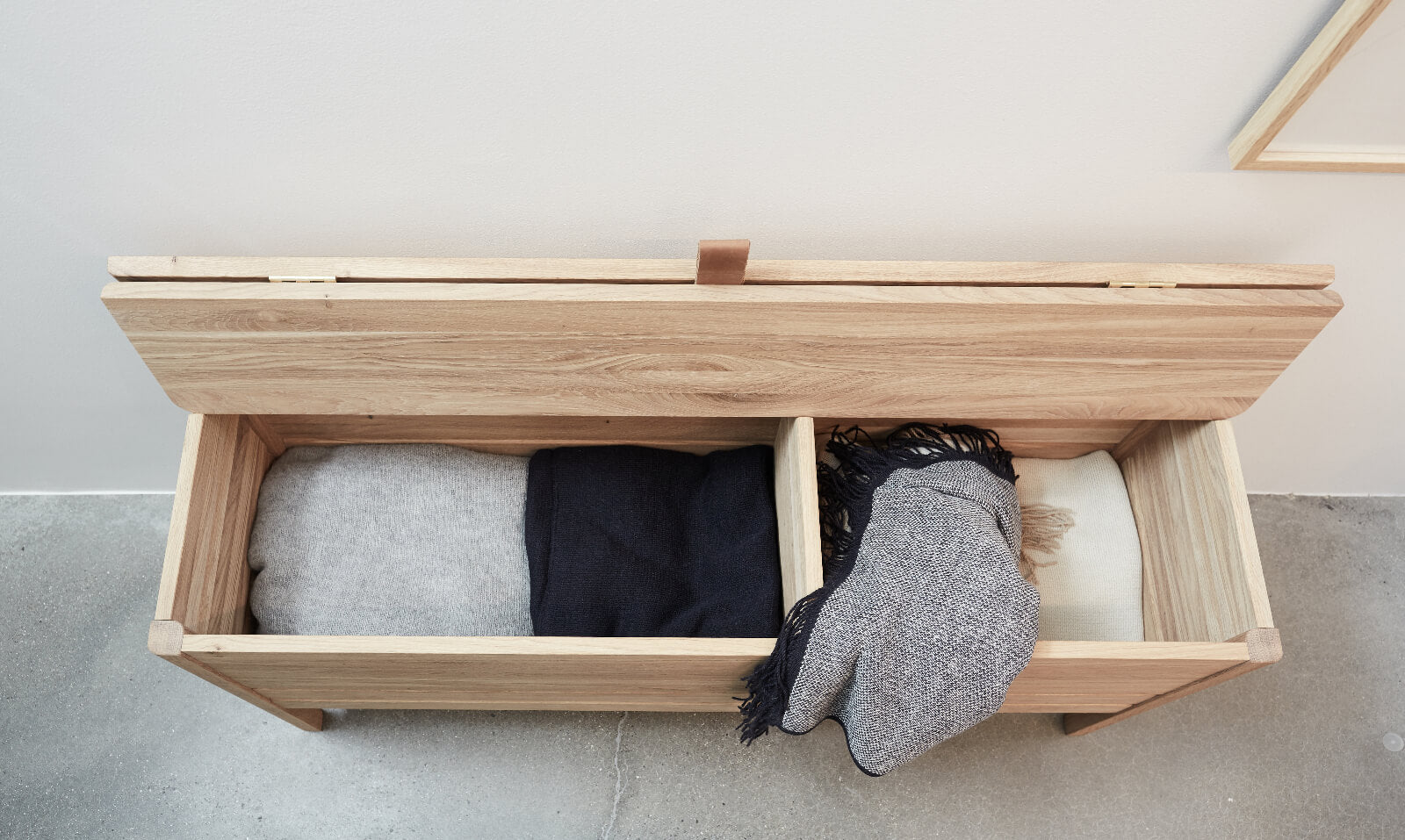 A Line Storage Bench | 111cm | White Oiled Oak | by Form & Refine - Lifestory - Form & Refine