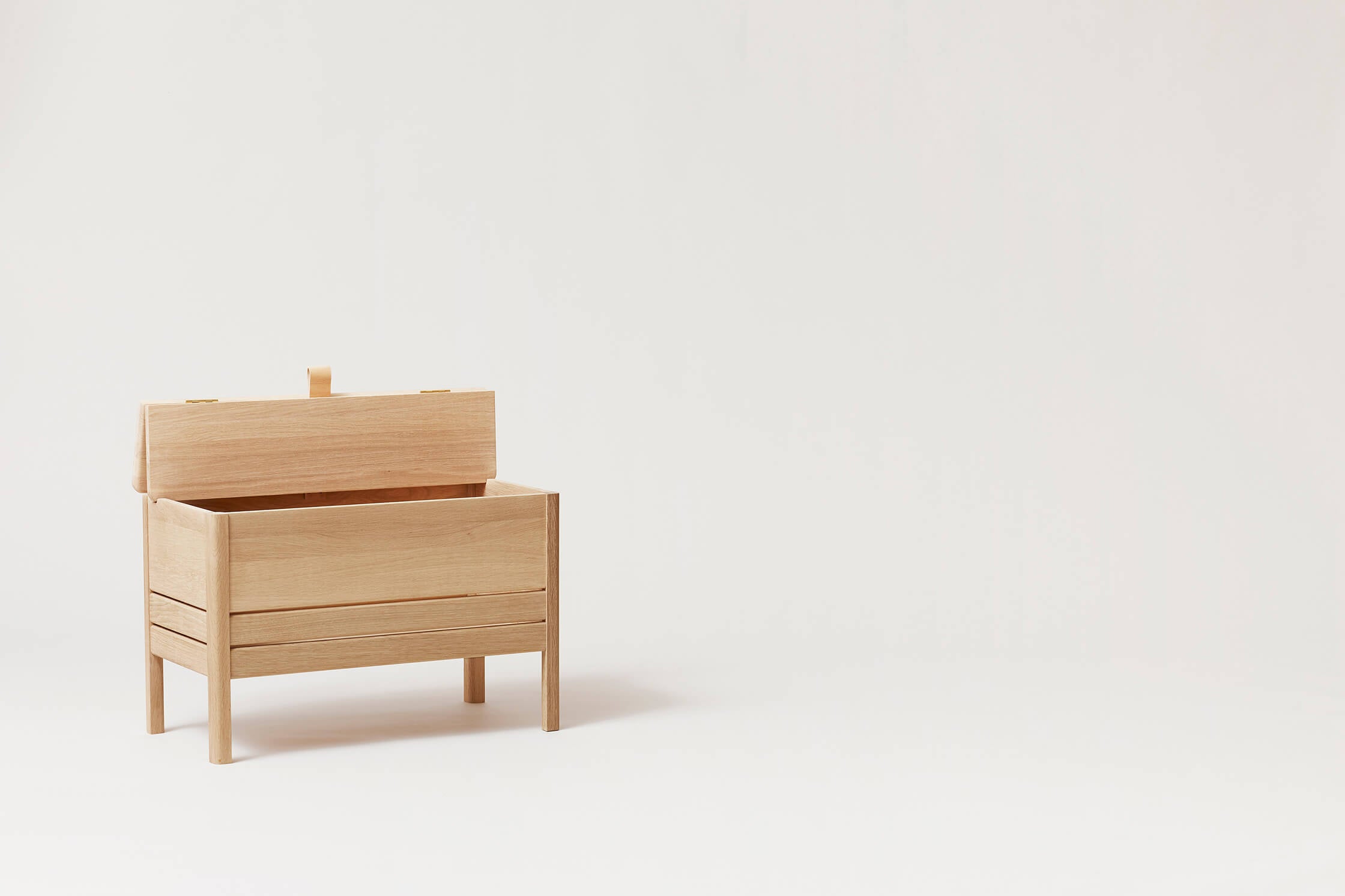 A Line Storage Bench | 68cm | White Oiled Oak | by Form & Refine - Lifestory - Form & Refine