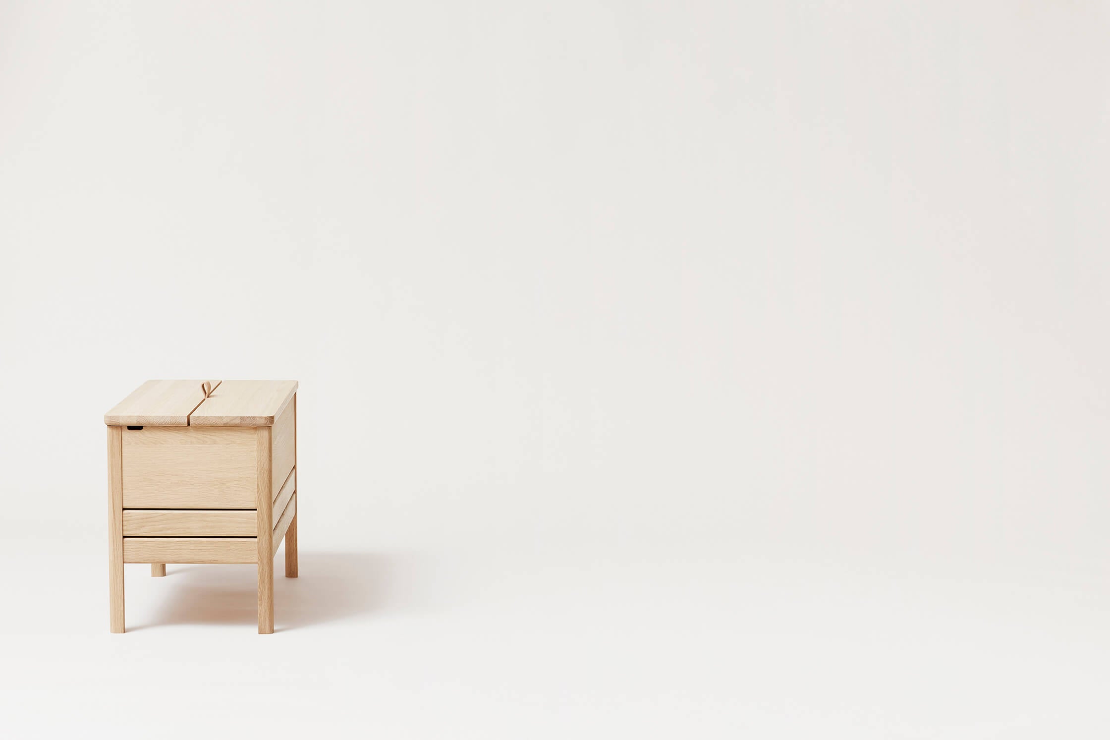 A Line Storage Bench | 68cm | White Oiled Oak | by Form & Refine - Lifestory - Form & Refine