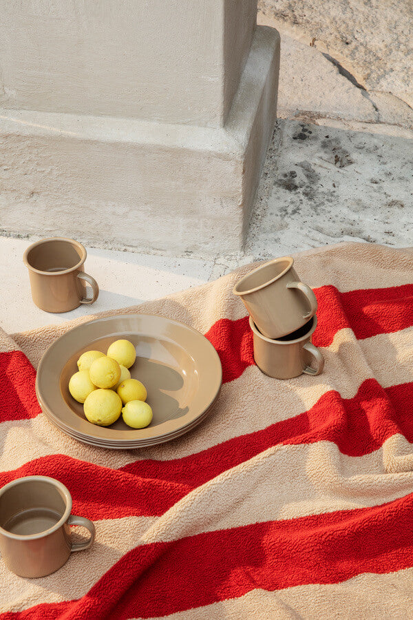 Alee Bath Towel | Camel & Red | Cotton | by ferm Living - Lifestory - ferm LIVING