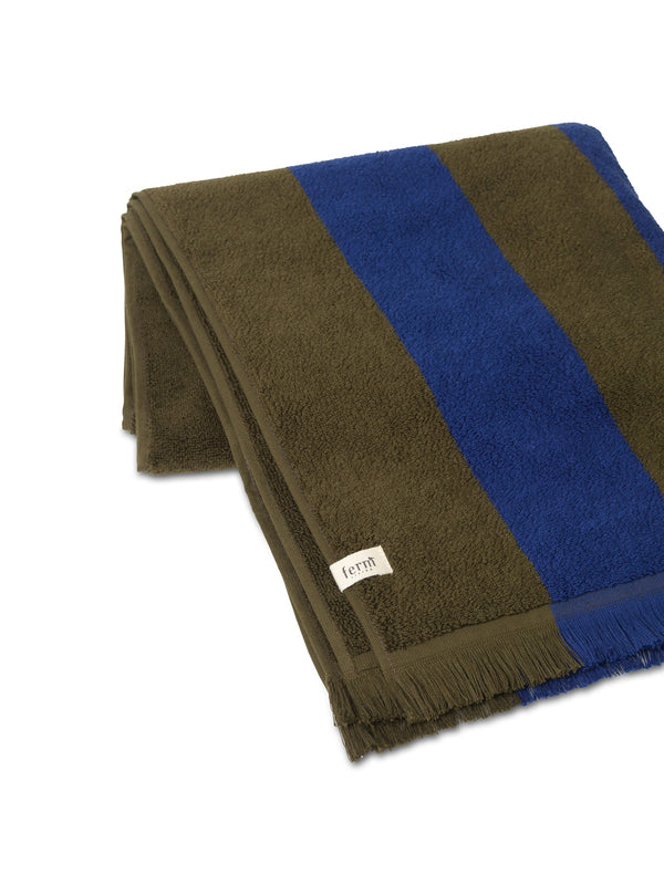 Alee Bath Towel | Olive & Bright Blue | Cotton | by ferm Living - Lifestory - ferm LIVING