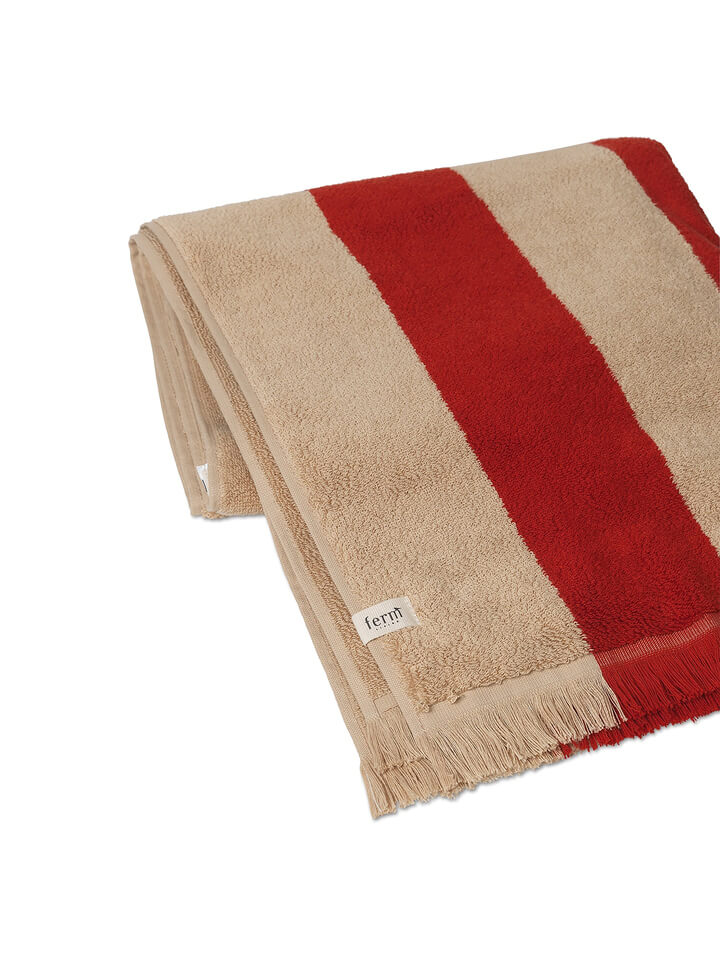 Alee Hand Towel | Camel & Red | Cotton | by ferm Living - Lifestory - ferm LIVING