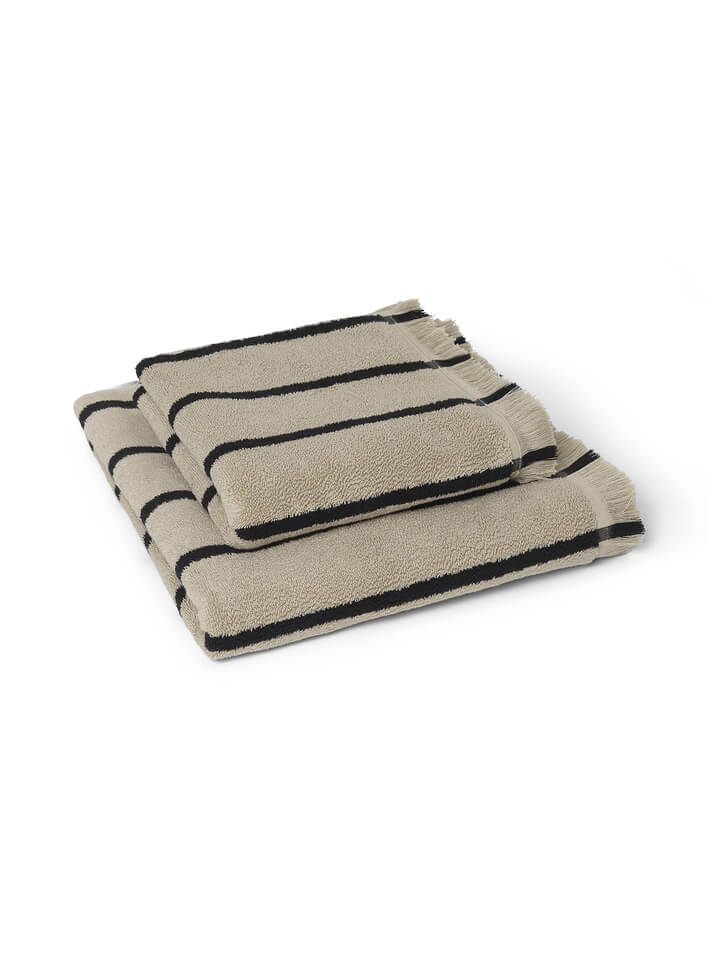 Alee Hand Towel | Sand & Black | Cotton | by ferm Living - Lifestory - ferm LIVING