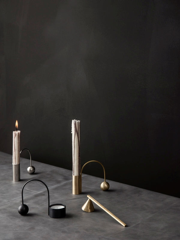 Brass tall candle holder 'balance' - Lifestory - ferm Living