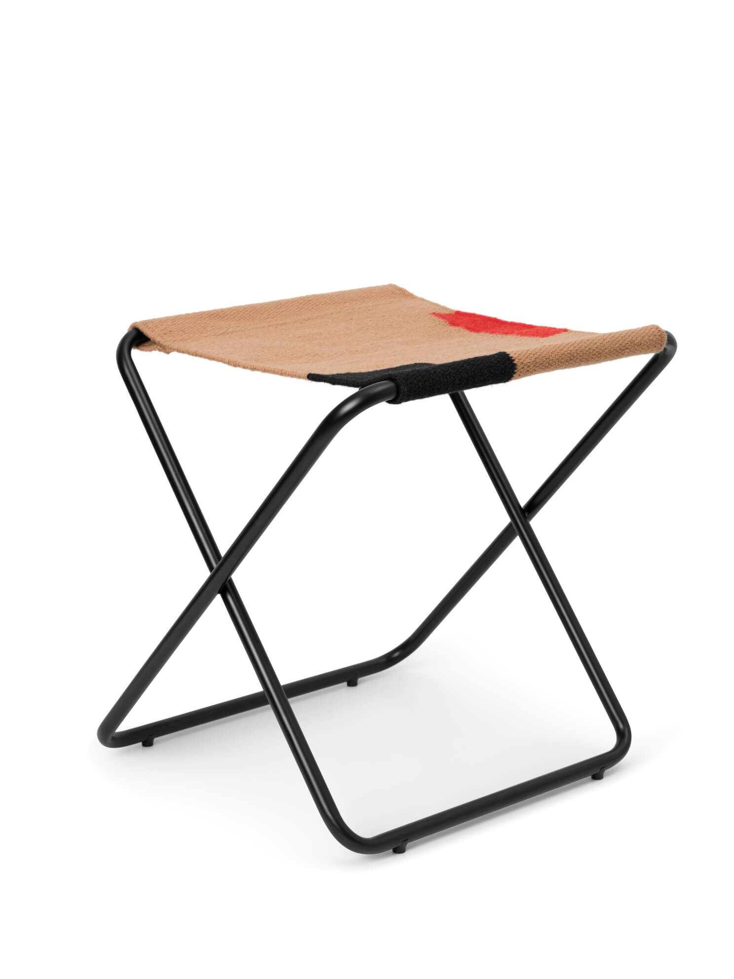 Desert Stool | Folding Black Frame + Block Fabric | by ferm Living - Lifestory - ferm LIVING