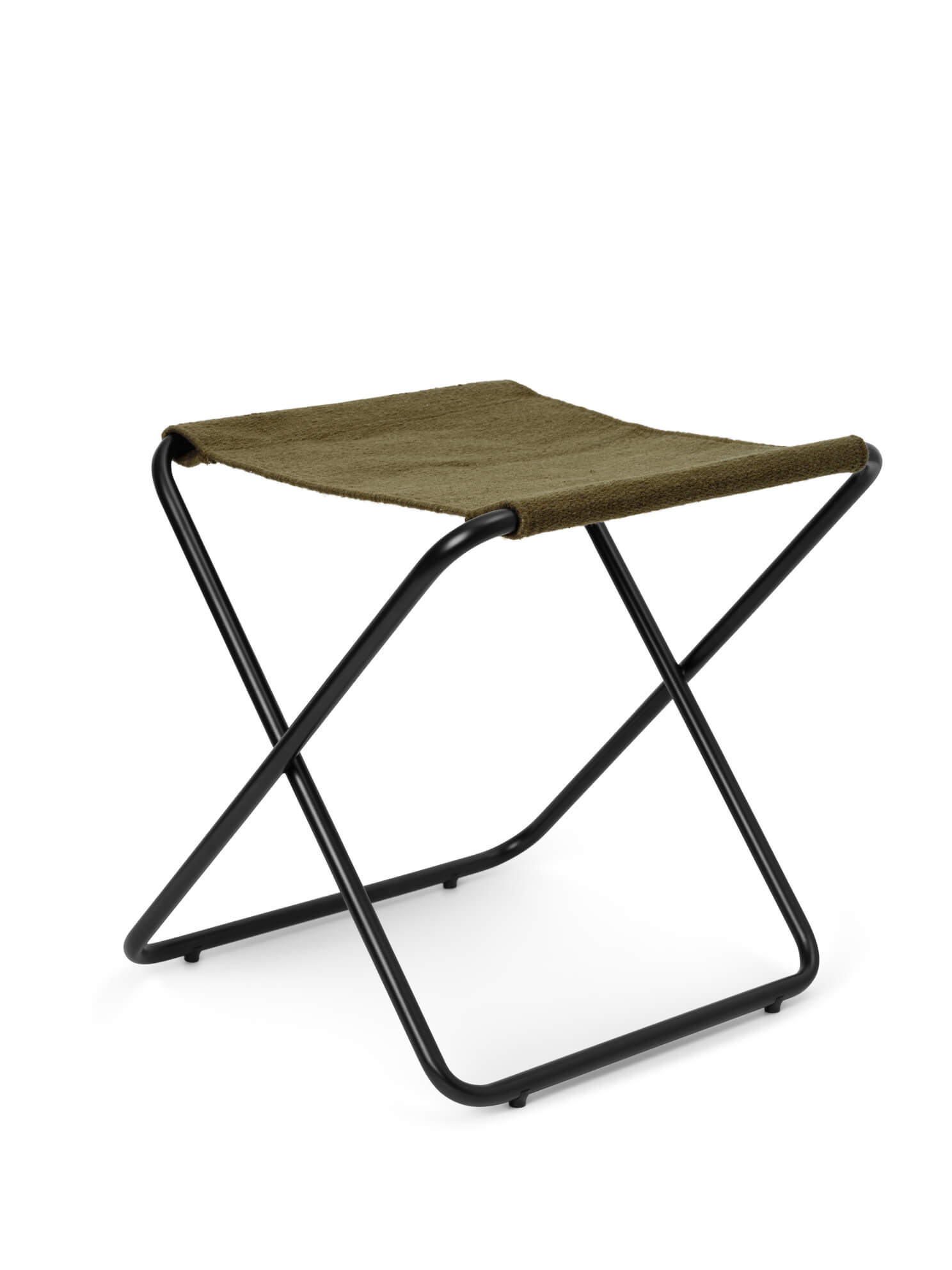 Desert Stool | Folding Black Frame + Olive Fabric | by ferm Living - Lifestory - ferm LIVING