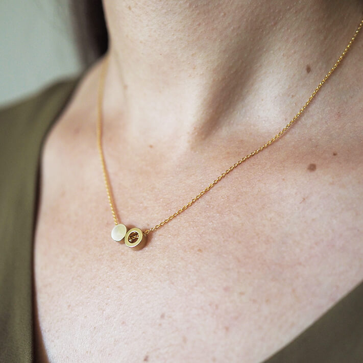 Brass Ring & Disc Necklace | by brass+bold - Lifestory - brass+bold