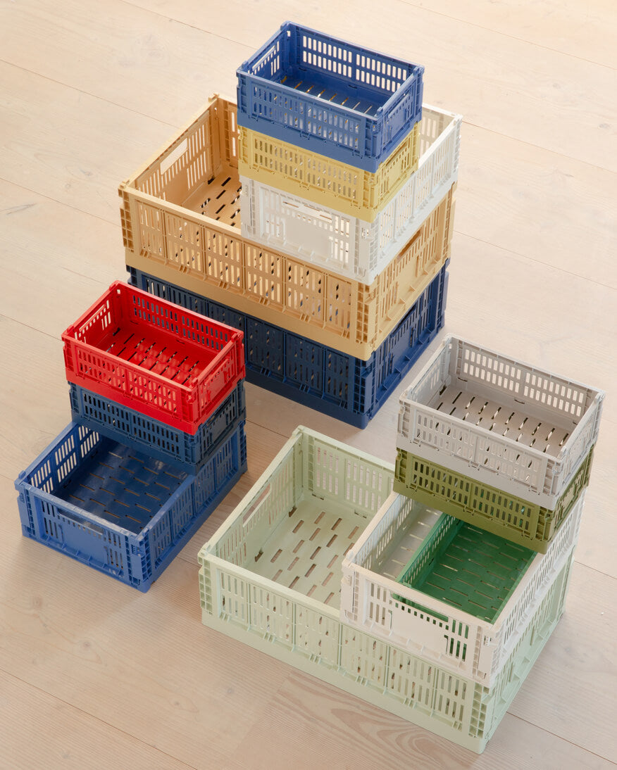 EMBARGO UNTIL 17/05/22 Colour Crate - Collapsible | Large | Off-White | 100% Recycled Plastic | by HAY - Lifestory - HAY