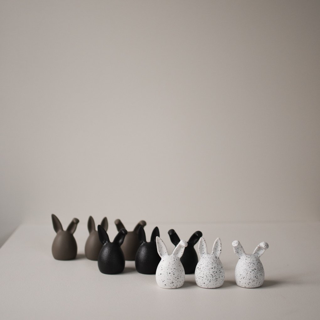 Rabbit Triplets | Pack of 3 | White Dot | Ceramic | by DBKD - Lifestory - DBKD