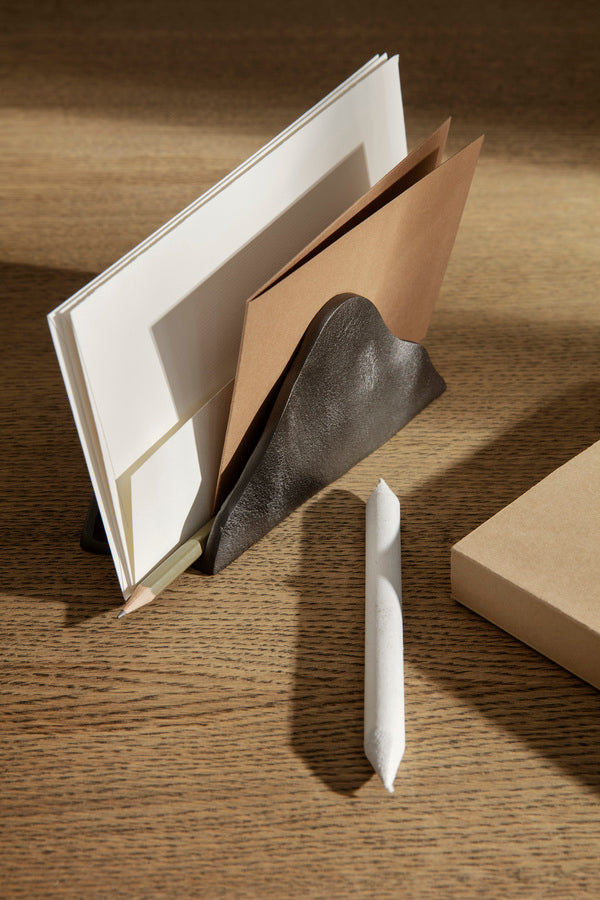 Yama Letter Holder | Desk Organiser | Blackened Aluminium - Lifestory - ferm LIVING