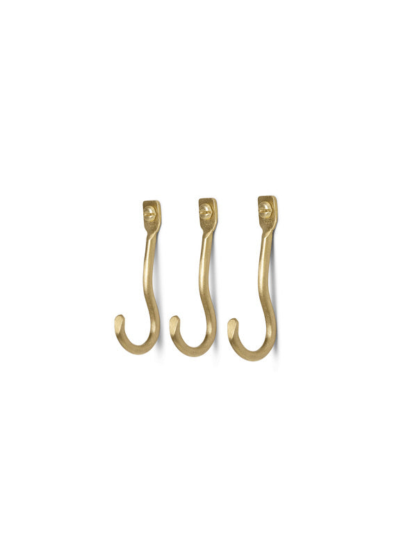 Curvature Hooks | Set of 3 | Brass | by ferm Living - Lifestory - ferm LIVING