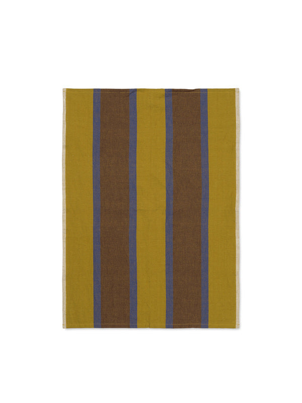 Hale Tea Towel in linen & cotton | Lime/Bright Blue/Choco - Lifestory - ferm Living