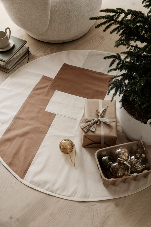 Tonal Patchwork Christmas Tree Blanket / Skirt | Cotton | by ferm Living - Lifestory - ferm Living