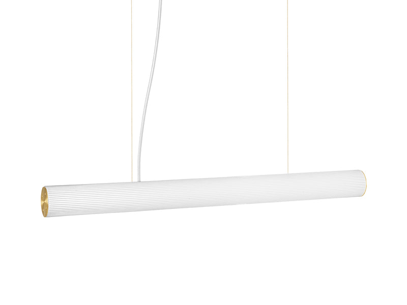 Vuelta Pendant Long | Reeded Glass | White & Brass - Lifestory - ferm LIVING