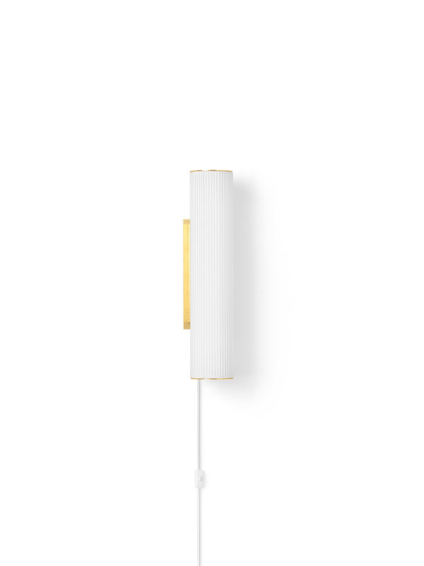 Vuelta Wall Lamp | Reeded Glass | 40cm | White & Brass - Lifestory - ferm LIVING