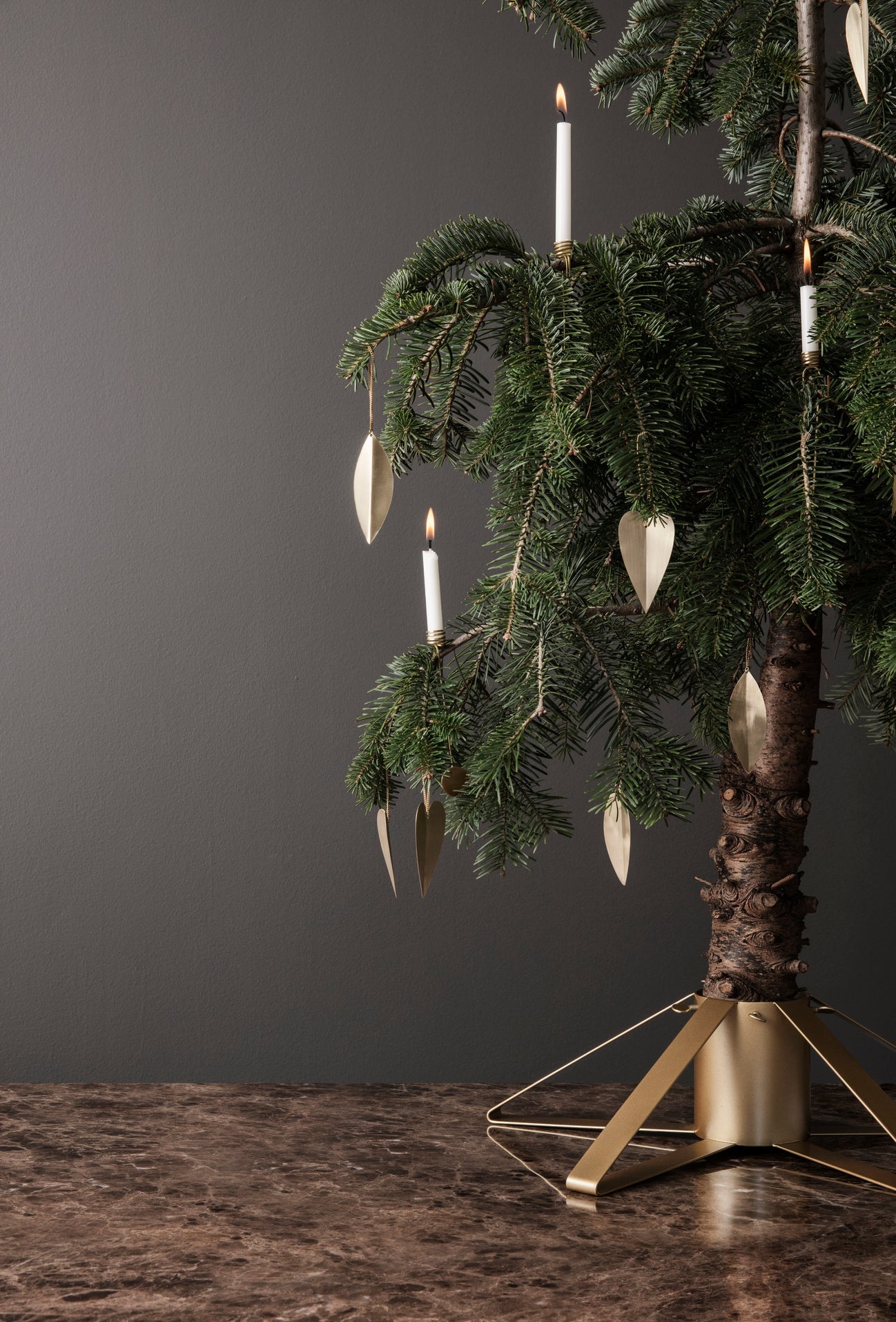 Christmas Tree Foot / Stand in Brass - Lifestory