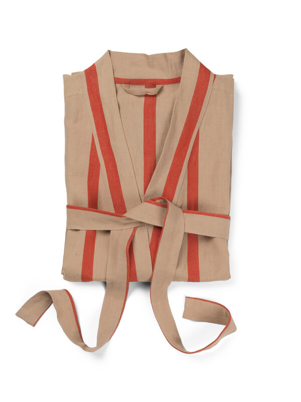 Field Robe | Camel with Red | Unisex | Linen - Cotton | by ferm Living - Lifestory - ferm LIVING
