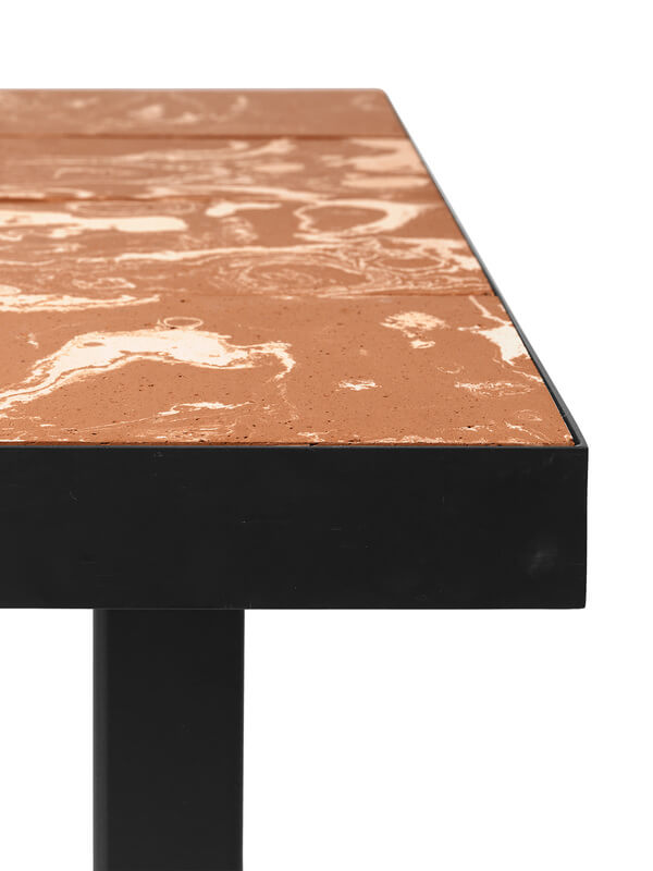 Flod Café Table | Terracotta & Black | by ferm Living - Lifestory - ferm LIVING